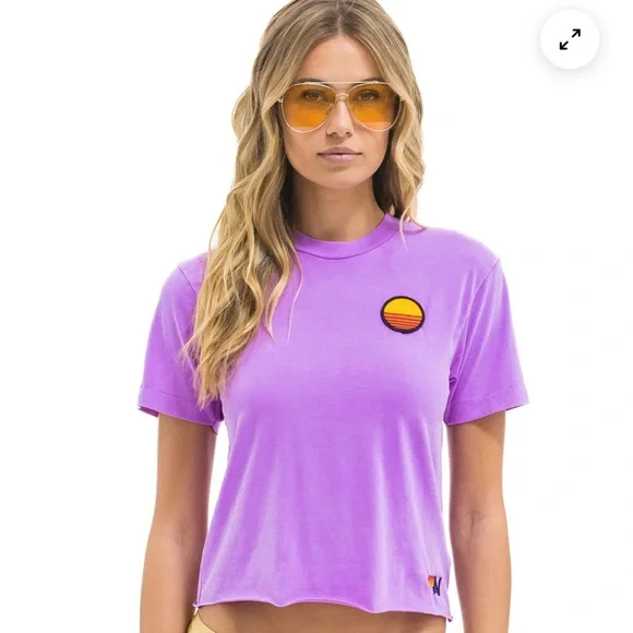 Aviator Nation Purple Tee with Sunset Patch - Picture 5 of 6
